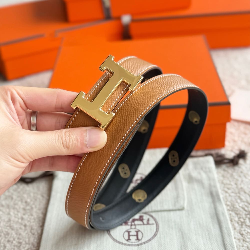 H**me5 Mini H belt buckle & H**me5 sur Mer reversible leather strap 24 mm
