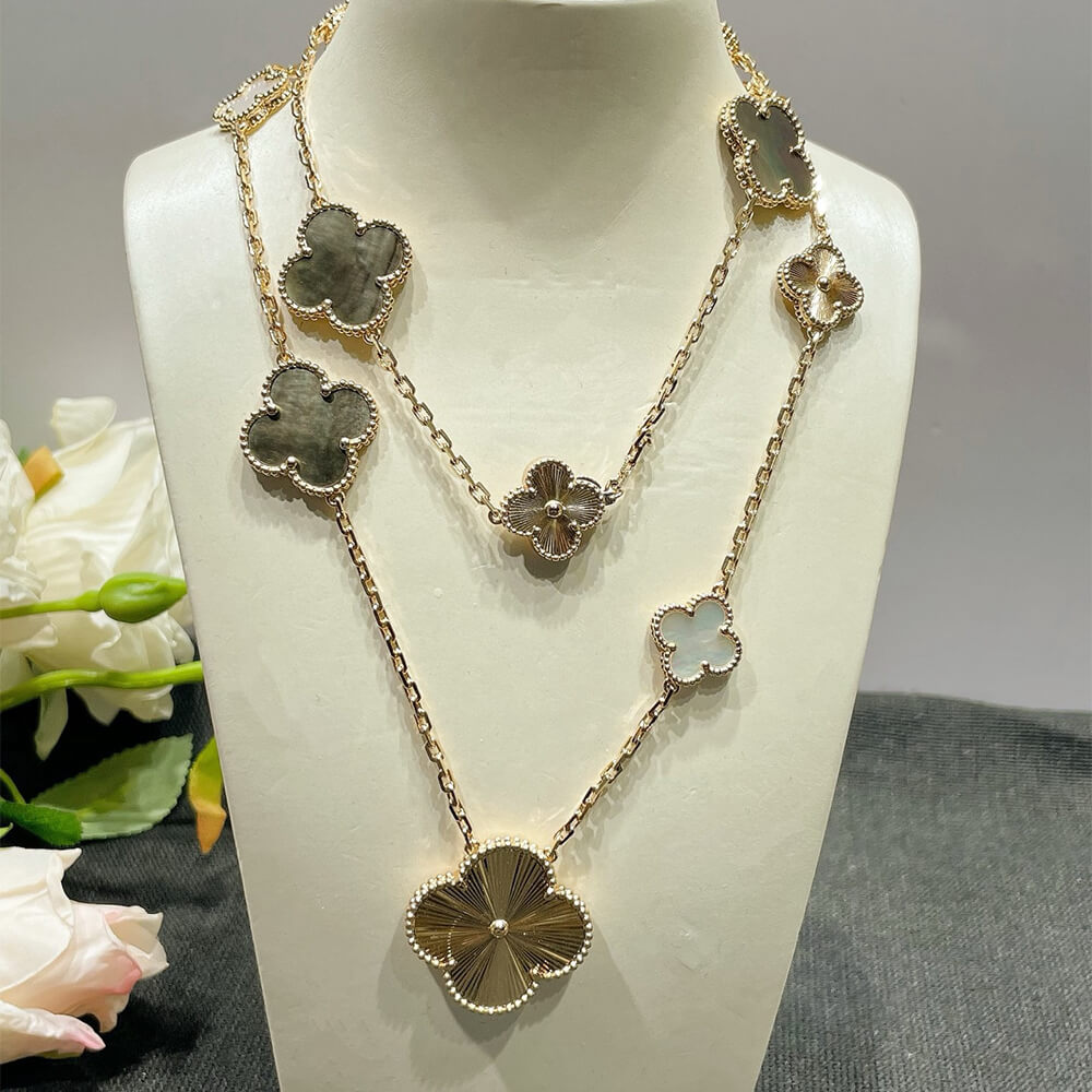 VCA Magic Alhambra transformable long necklace, 15 motifs