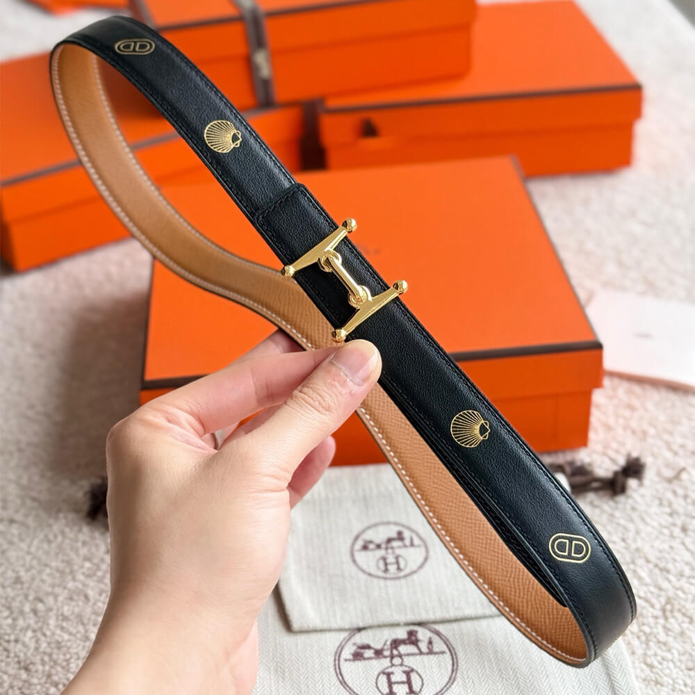 H**me5 Mors H buckle & H**me5 sur Mer reversible leather strap 24 mm