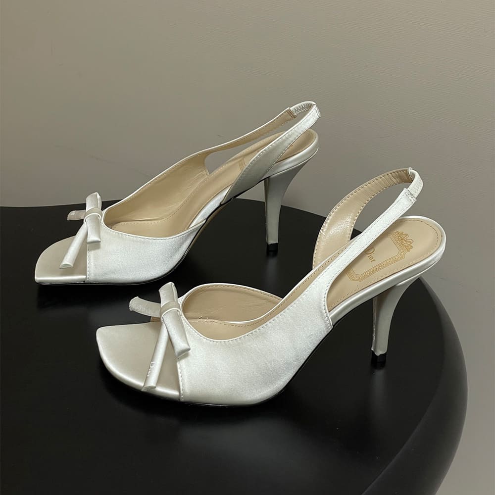 D10r Bow Heeled Slingback Sandal (EU SIZE 35-42)