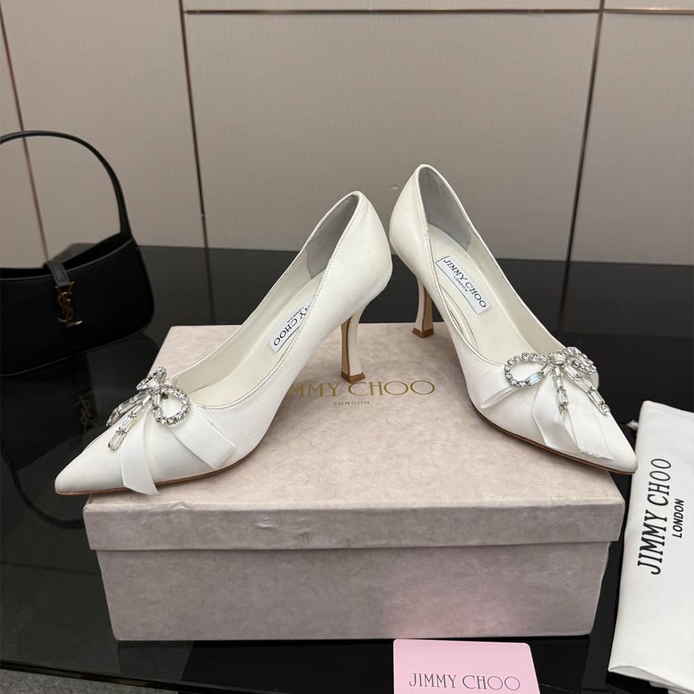 J1m*y Ch00 Crystal-Embellished Satin Pumps (EU SIZE 35-43)