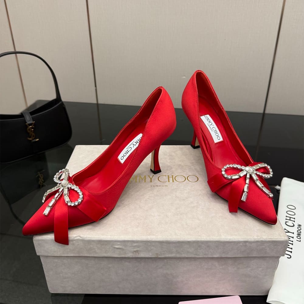 J1m*y Ch00 Crystal-Embellished Satin Pumps (EU SIZE 35-43)