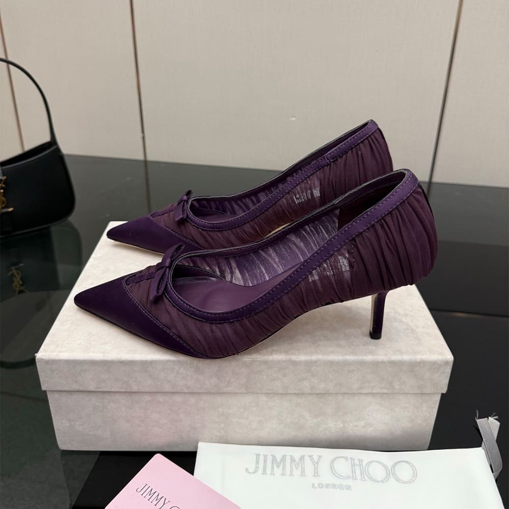 J1m*y Ch00 Ruched Tulle Pumps (EU SIZE 35-42)