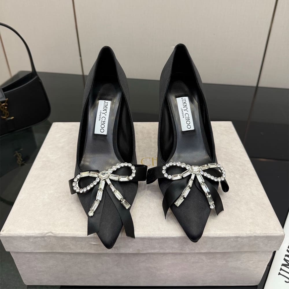 J1m*y Ch00 Crystal-Embellished Satin Pumps (EU SIZE 35-43)