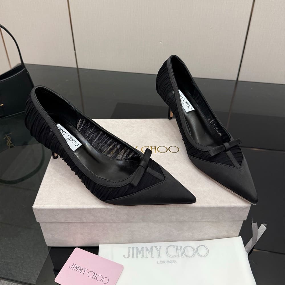 J1m*y Ch00 Ruched Tulle Pumps (EU SIZE 35-42)