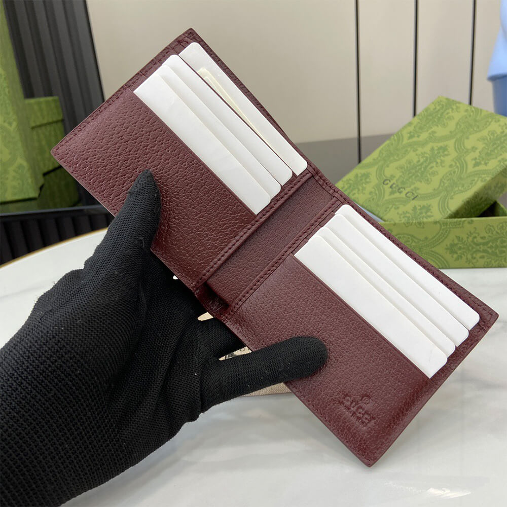 Brown interior GG bi-fold wallet(HIGH-END GRADE)