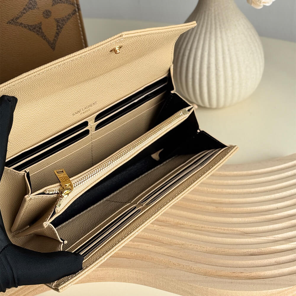 CASSANDRE MATELASS?? LARGE FLAP WALLET IN GRAIN DE POUDRE LEATHER(HIGH-END GRADE)