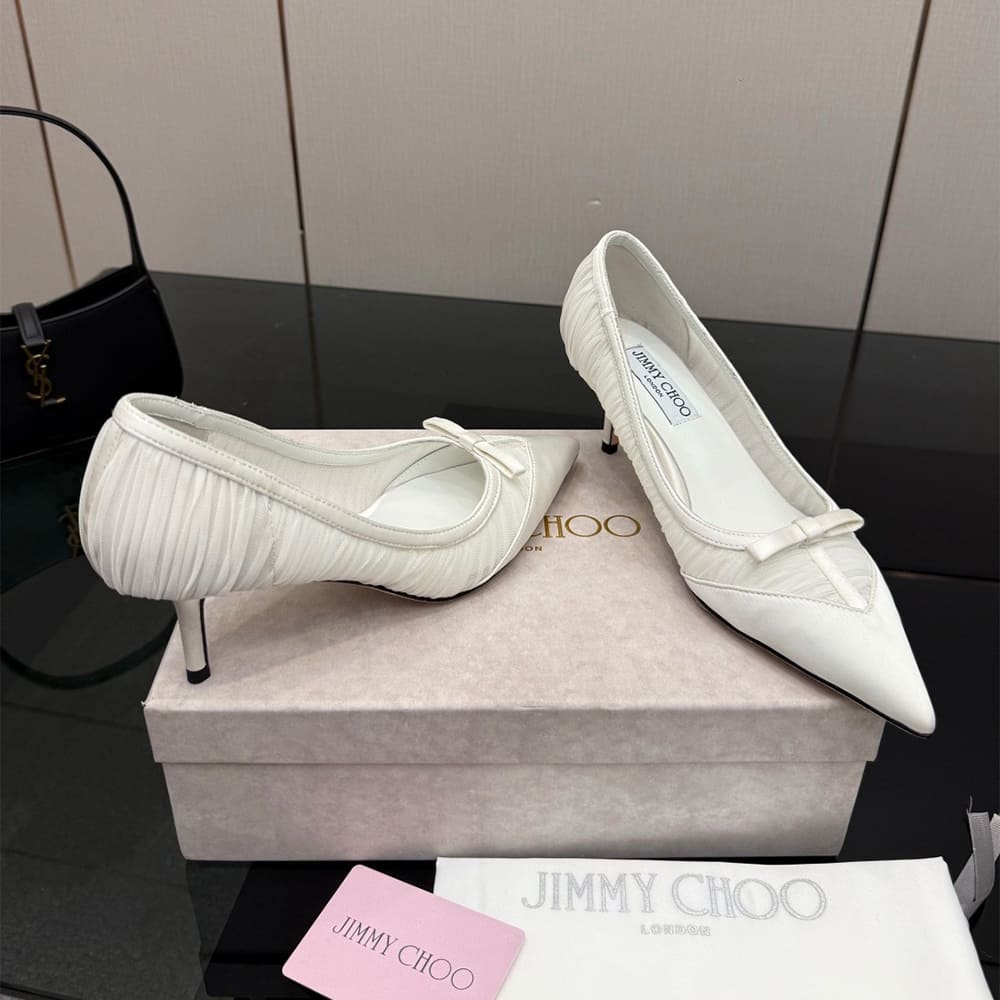 J1m*y Ch00 Ruched Tulle Pumps (EU SIZE 35-42)