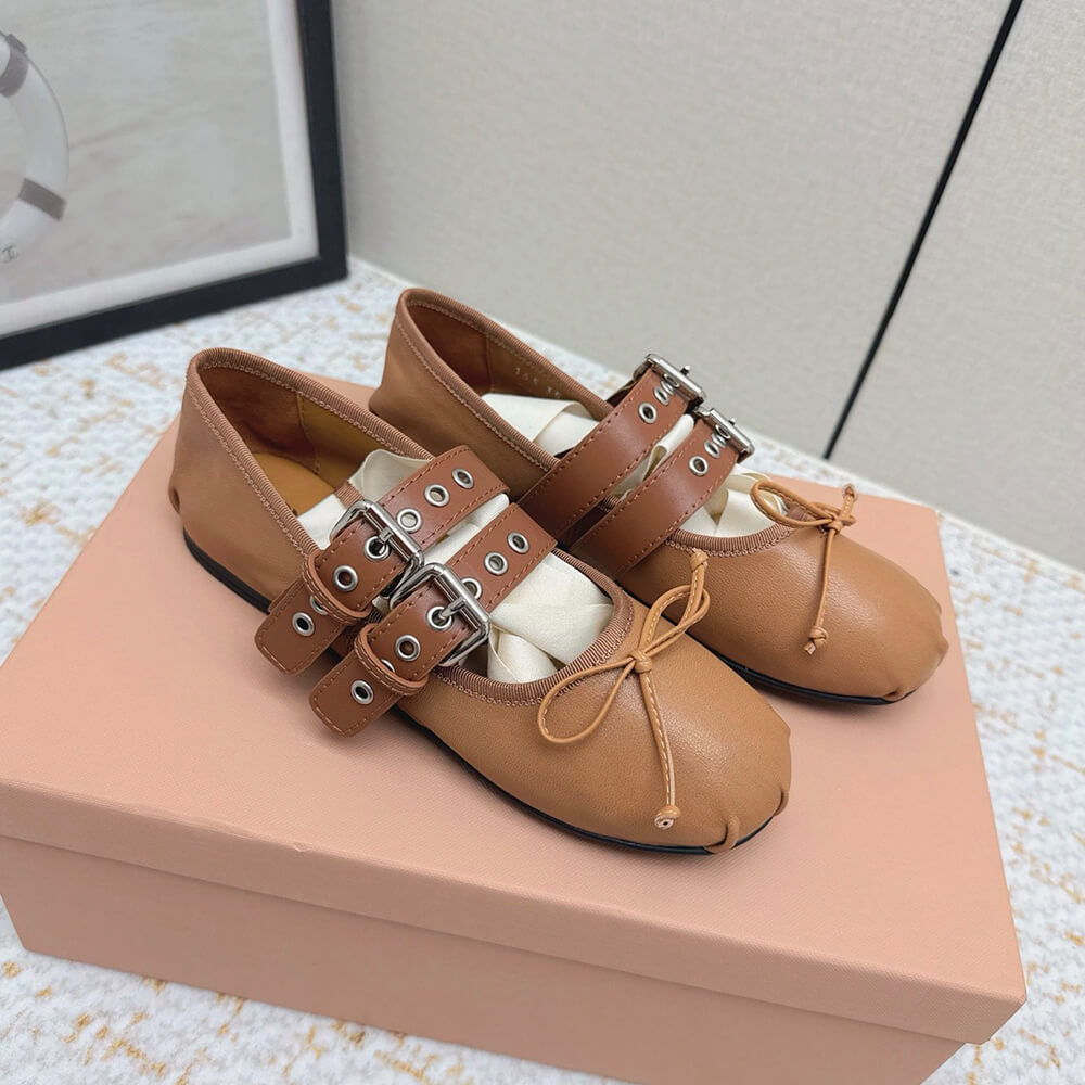 M1um1u Nappa and calf leather ballerinas (EU SIZE 35-40)