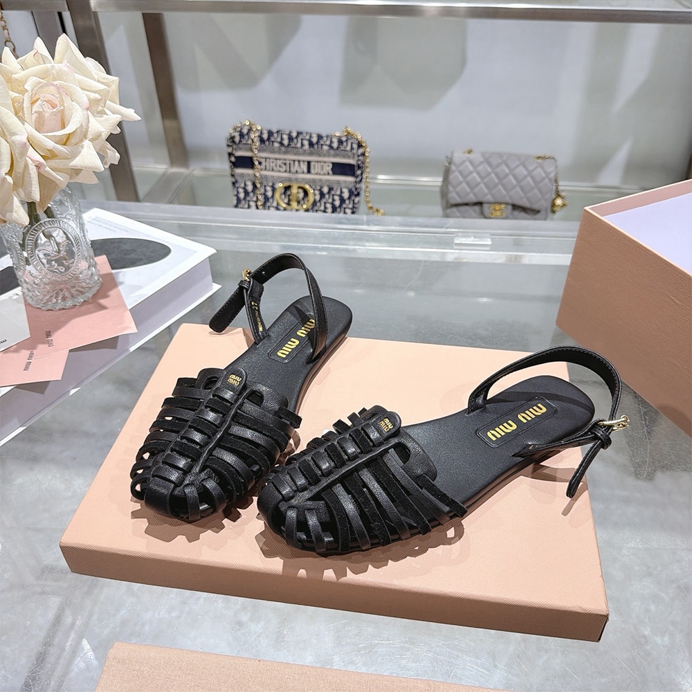 M1um1u Nappa and suede leather sandals (EU SIZE 35-40)