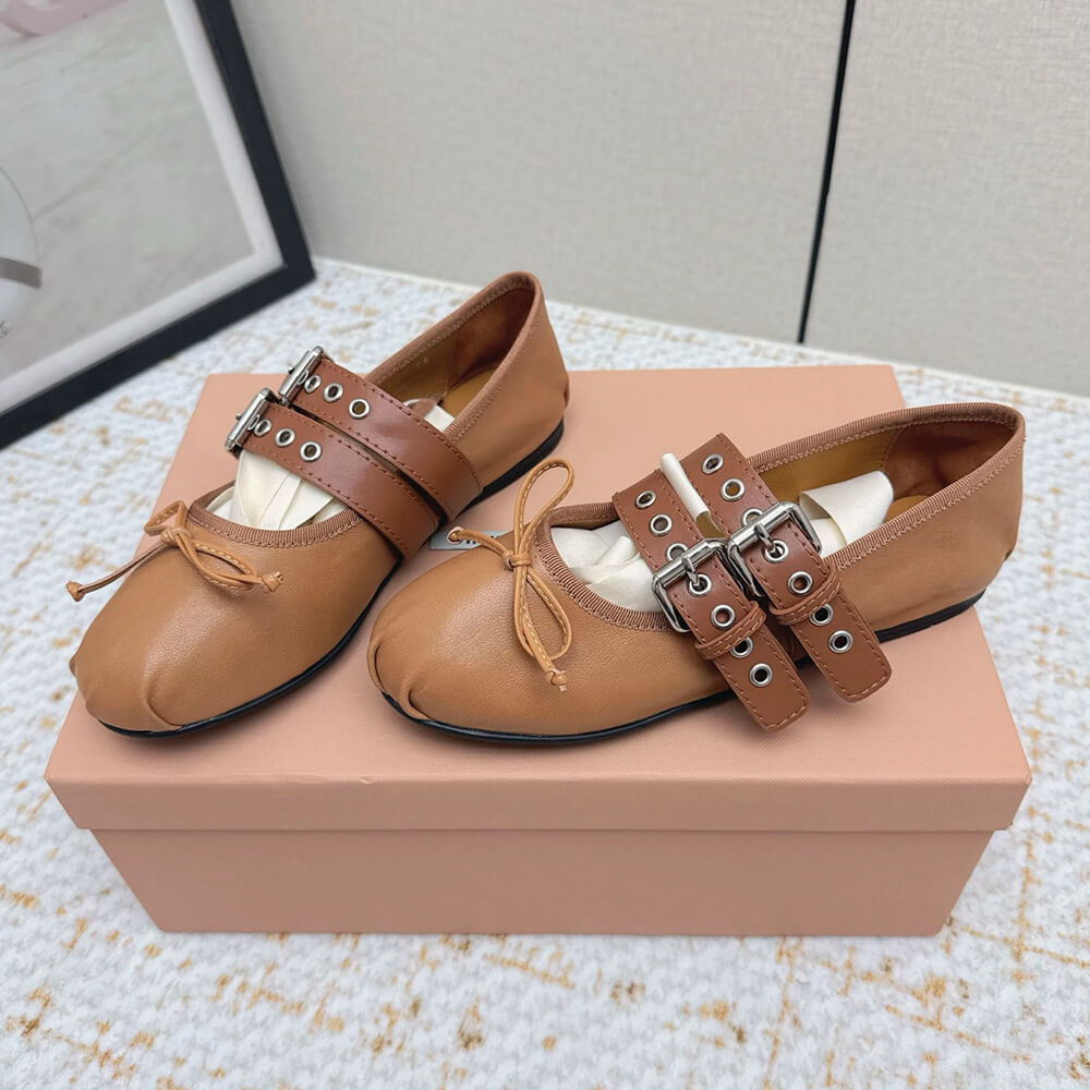 M1um1u Nappa and calf leather ballerinas (EU SIZE 35-40)