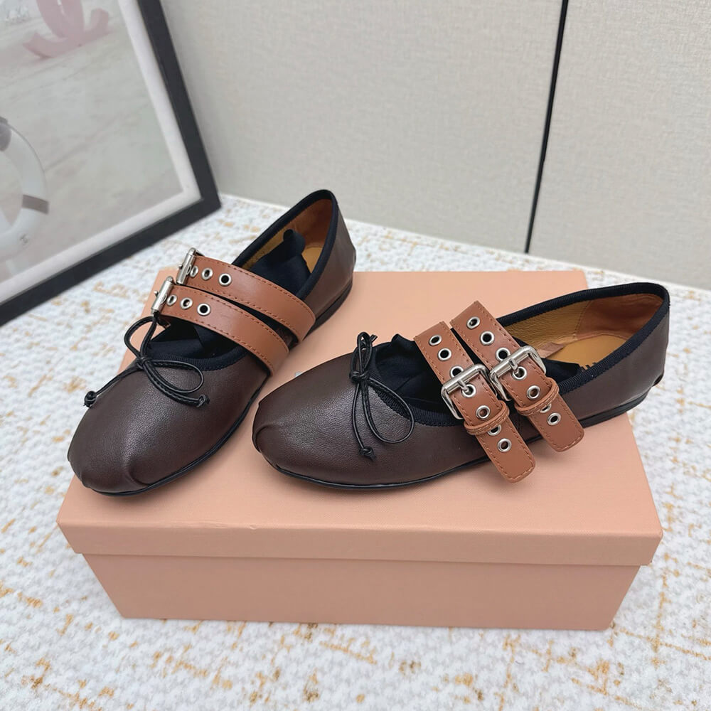 M1um1u Nappa and calf leather ballerinas (EU SIZE 35-40)