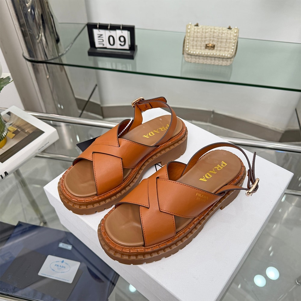 Pra*a Crisscross Leather Sandals (EU SIZE 35-42)