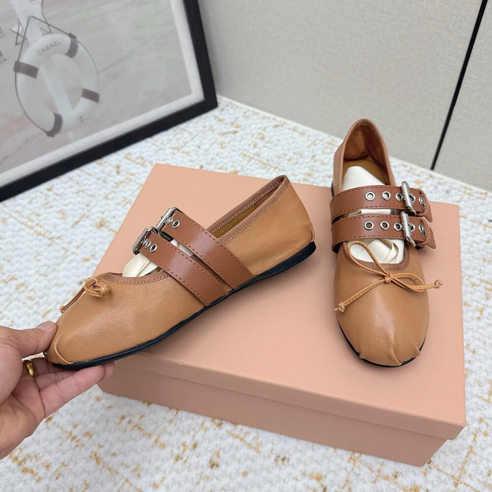M1um1u Nappa and calf leather ballerinas (EU SIZE 35-40)