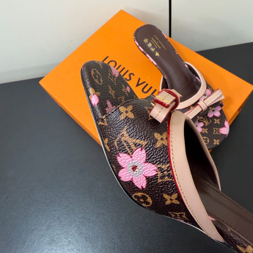 LV x TM Cherry Blossom Monogram Heeled Mules (EU SIZE 35-42)