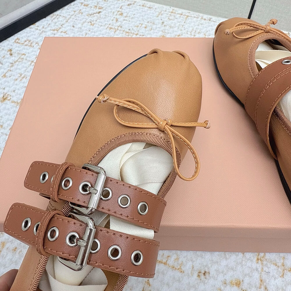 M1um1u Nappa and calf leather ballerinas (EU SIZE 35-40)
