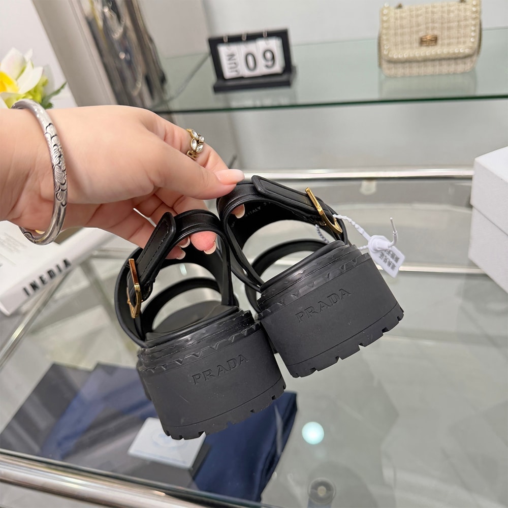 Pra*a Leather Platform Sandals (EU SIZE 35-42)