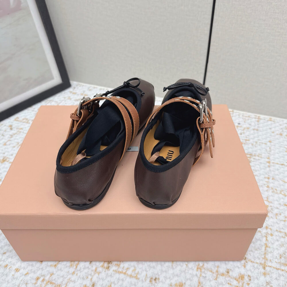 M1um1u Nappa and calf leather ballerinas (EU SIZE 35-40)