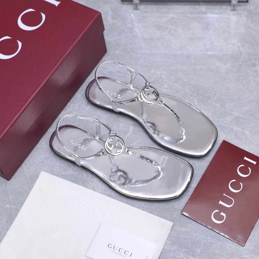 Gvc*1 Women’s thong sandal with Interlocking G(EU SIZE 35-42)
