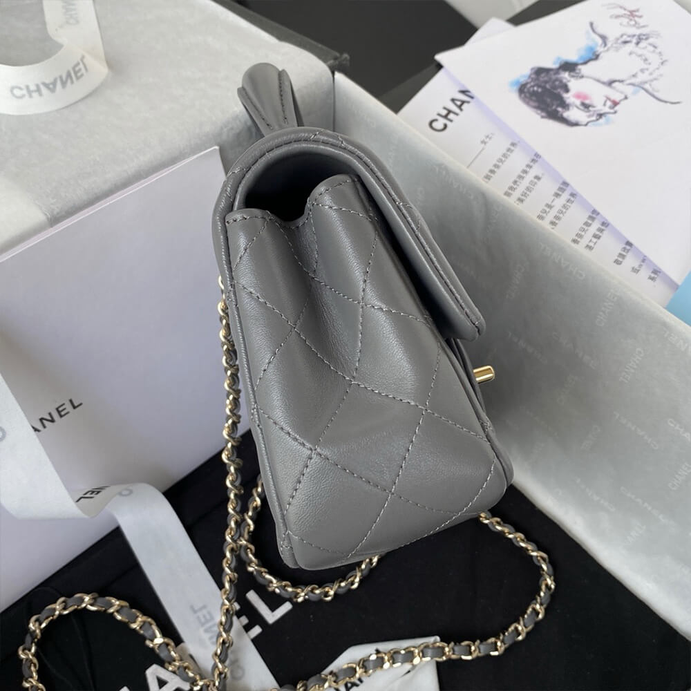 Ch**el Mini Classic Handbag With Top Handle