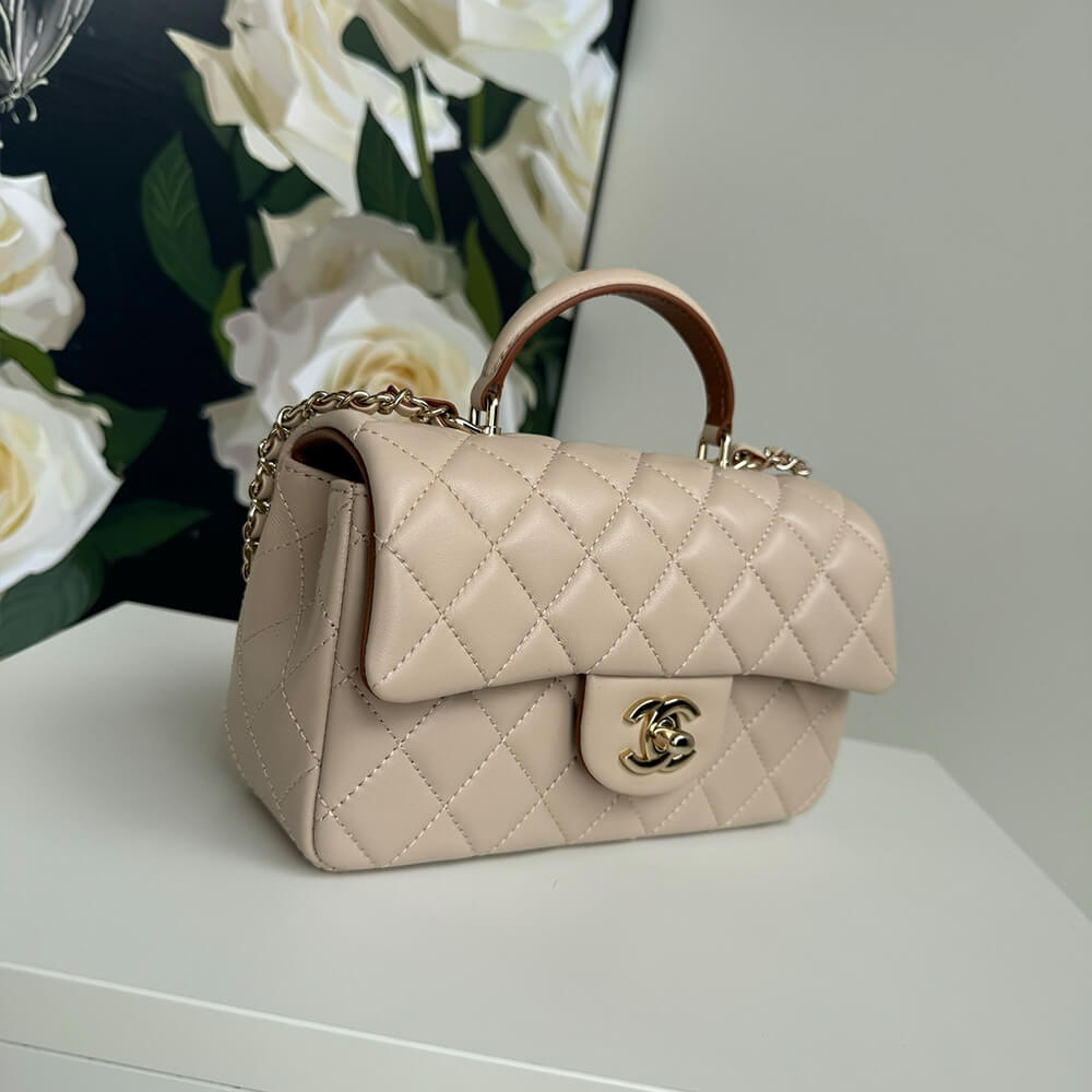 Ch**el Mini Classic Handbag With Top Handle
