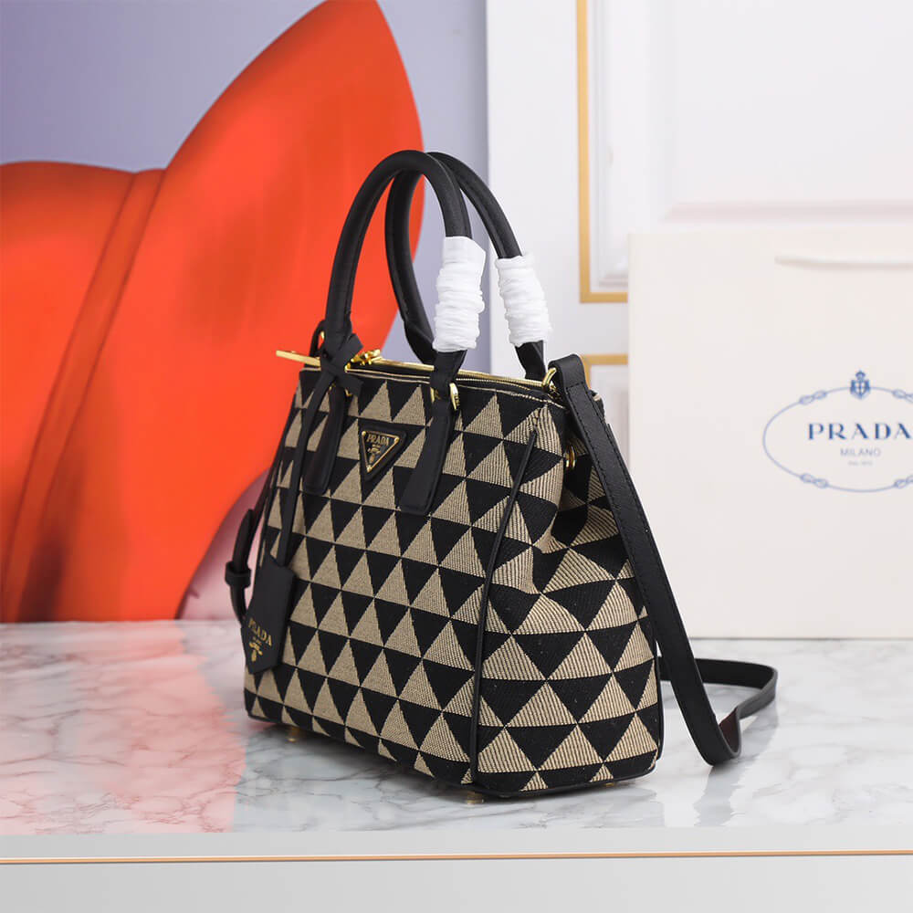 Small Pra*a Galleria embroidered fabric bag
