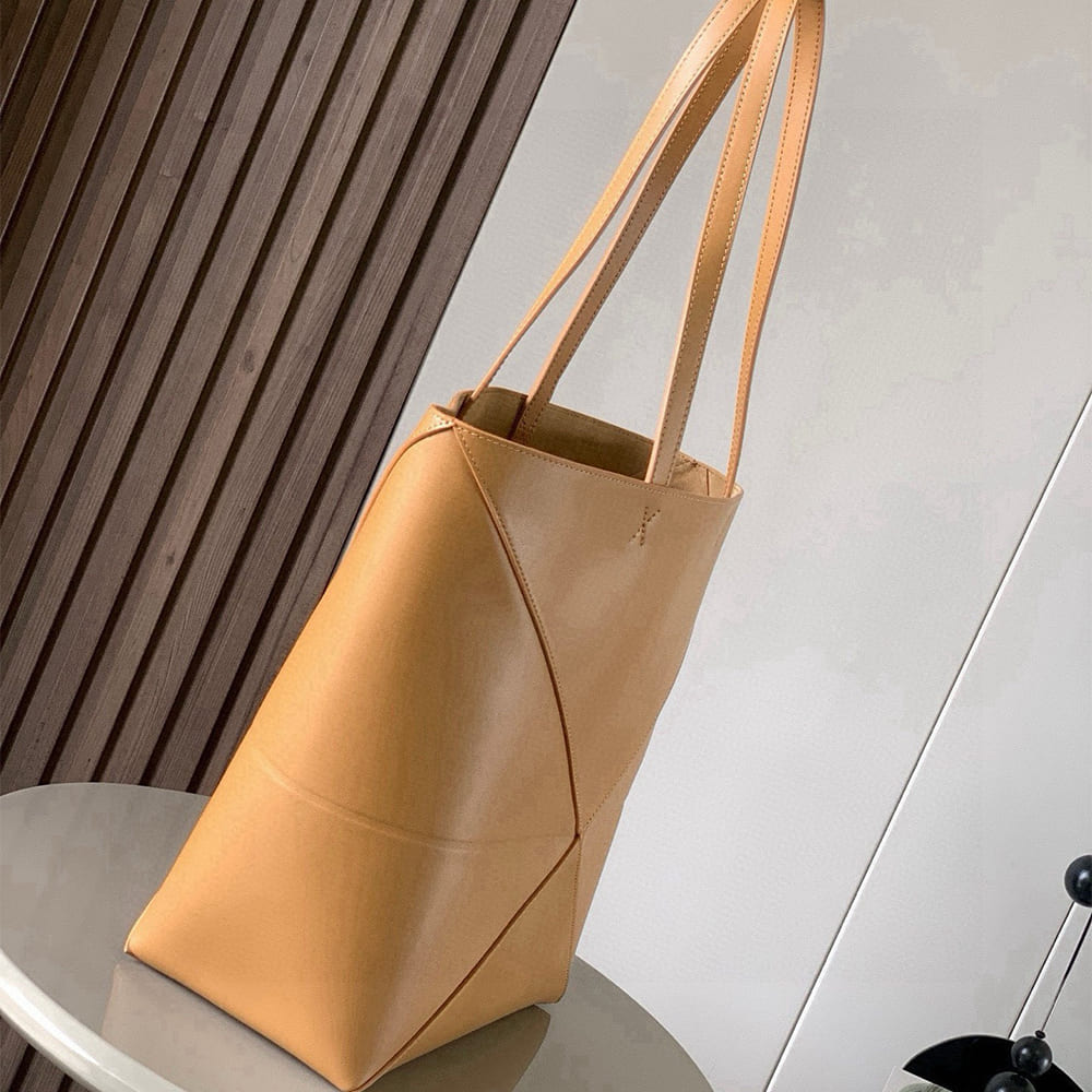 L0ew* Medium Puzzle Fold tote in shiny calfskin(HIGH-END GRADE)