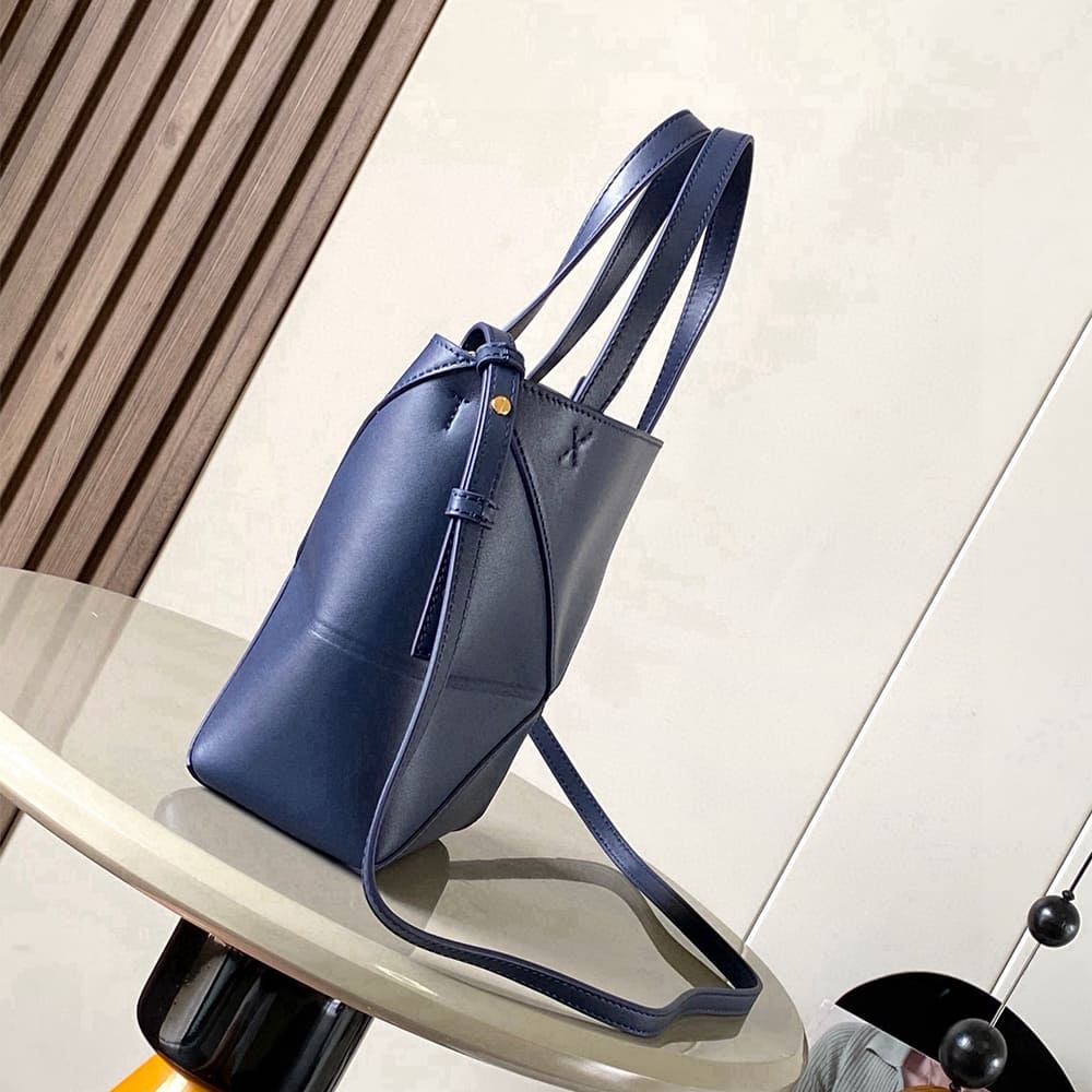 L0ew* Mini Puzzle Fold tote in shiny calfskin(HIGH-END GRADE)