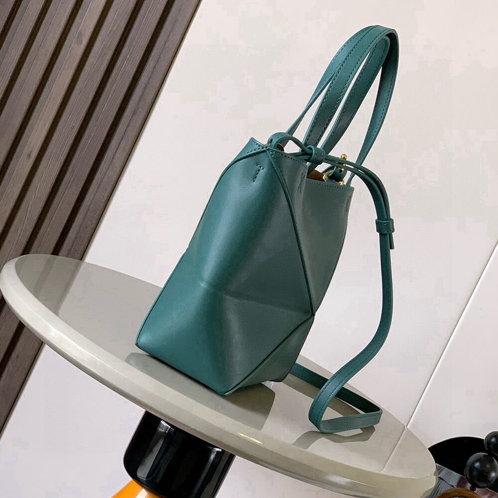 L0ew* Mini Puzzle Fold tote in shiny calfskin(HIGH-END GRADE)