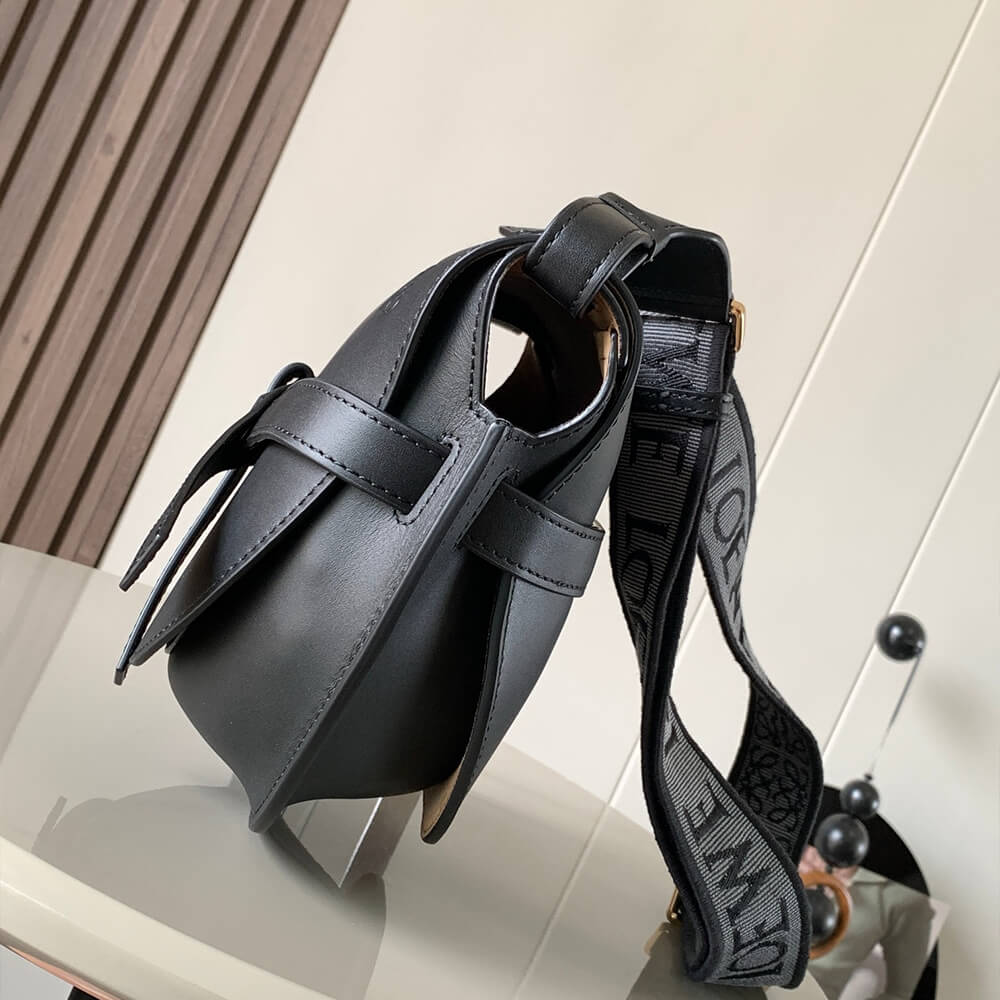 L0ew* Small Gate bag in soft calfskin and jacquard