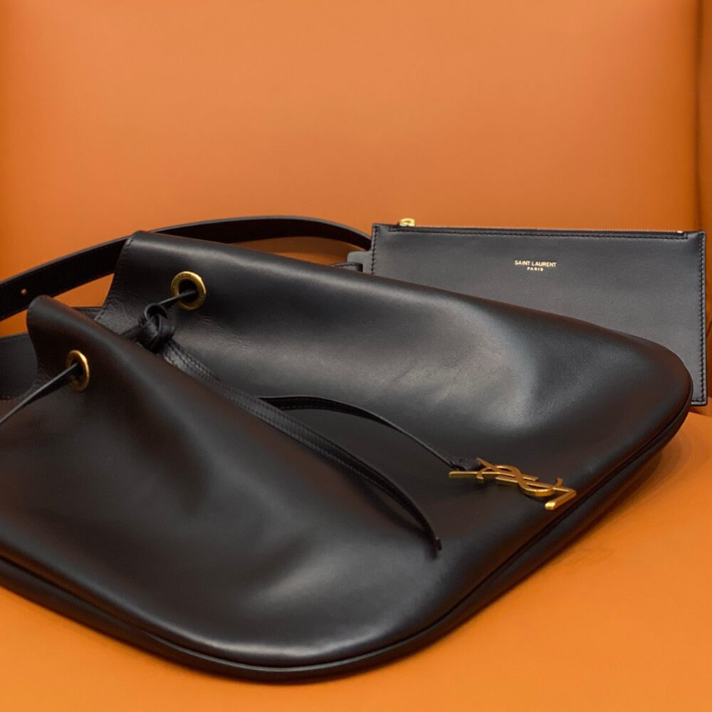Y51 PARIS VII large flat hobo bag in smooth leather(high-end grade)