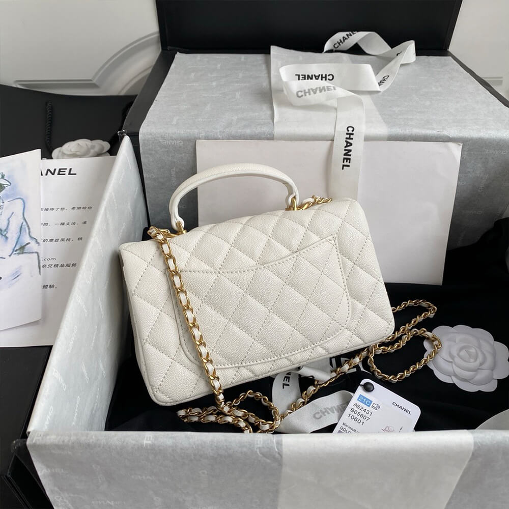 Ch**el Mini Classic Handbag With Top Handle