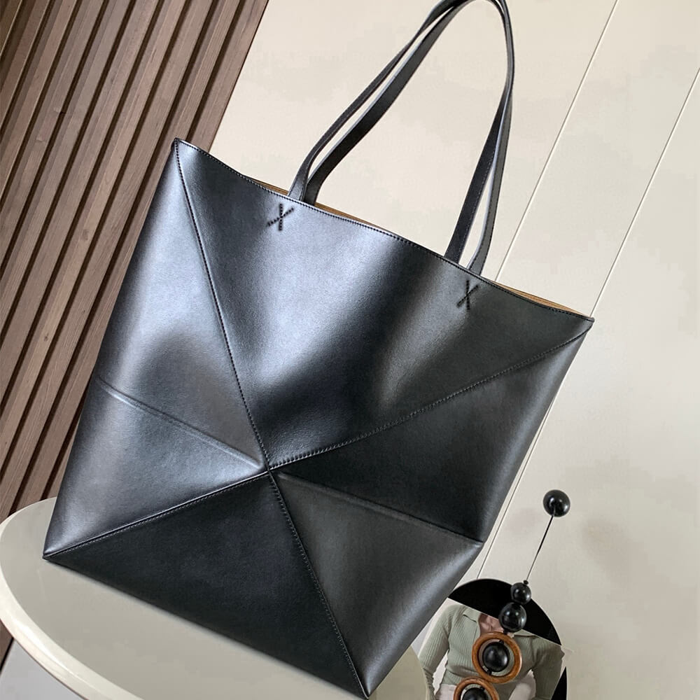 L0ew* XL Puzzle Fold tote in shiny calfskin(HIGH-END GRADE)