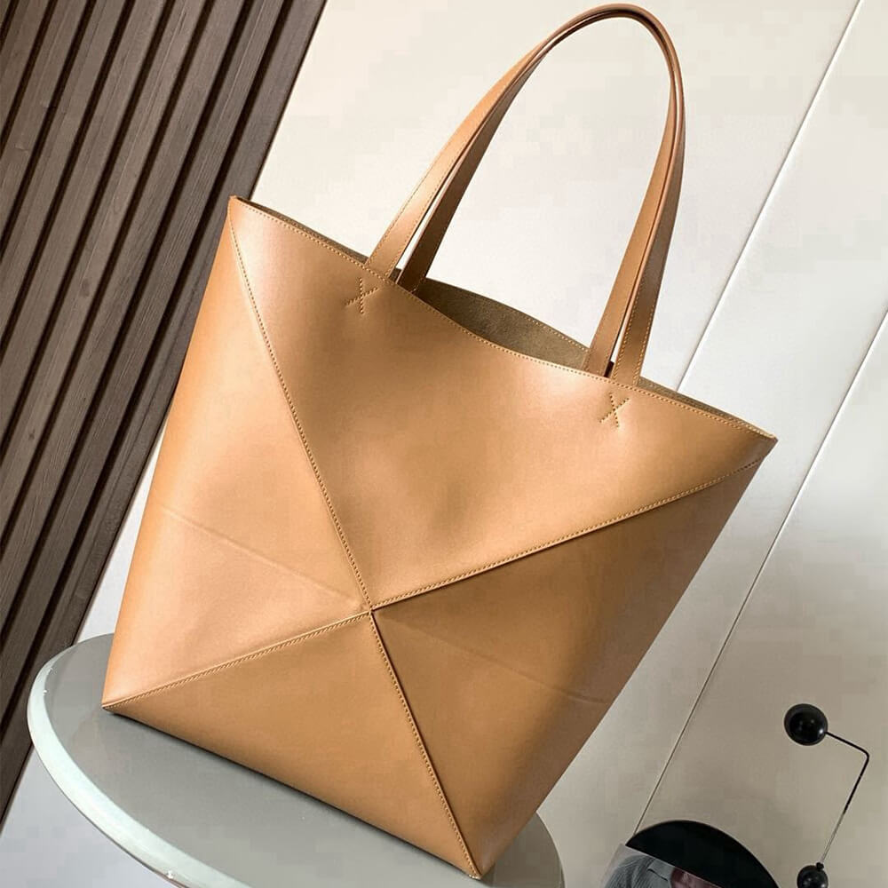 L0ew* XL Puzzle Fold tote in shiny calfskin(HIGH-END GRADE)