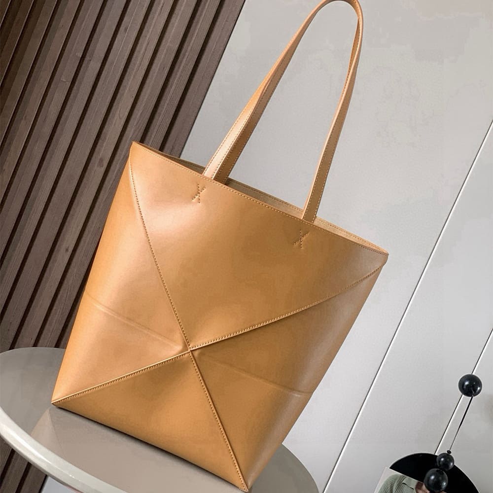 L0ew* Medium Puzzle Fold tote in shiny calfskin(HIGH-END GRADE)