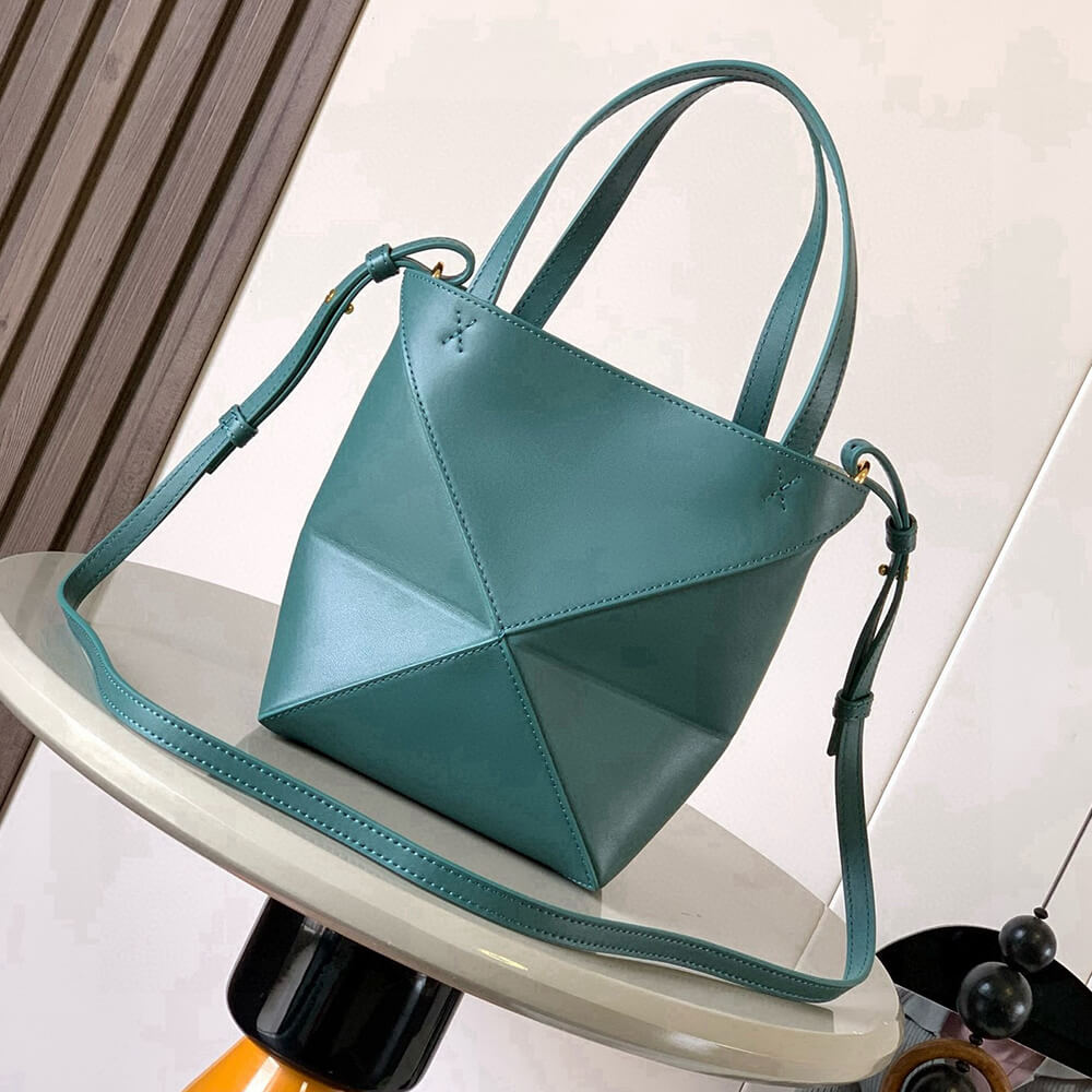 L0ew* Mini Puzzle Fold tote in shiny calfskin(HIGH-END GRADE)