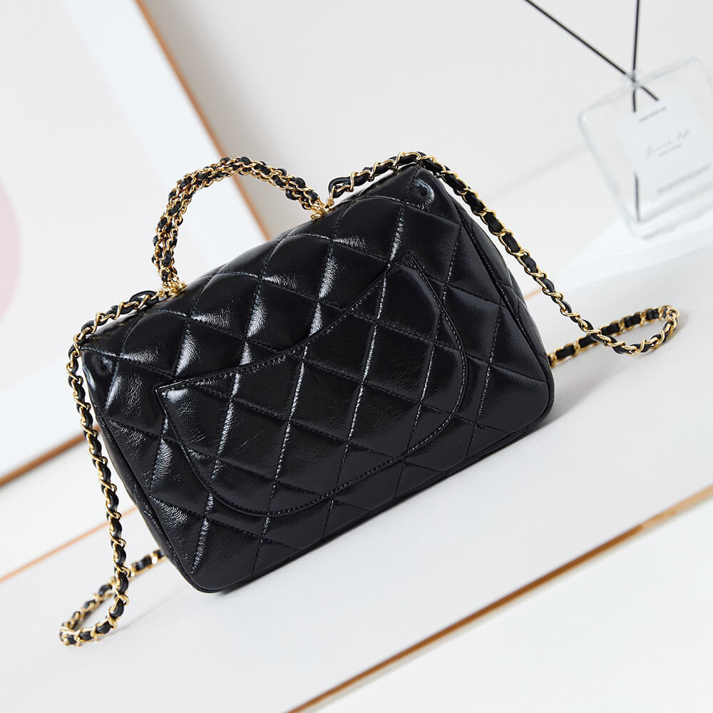 Ch**el Flap Bag with Top Handle