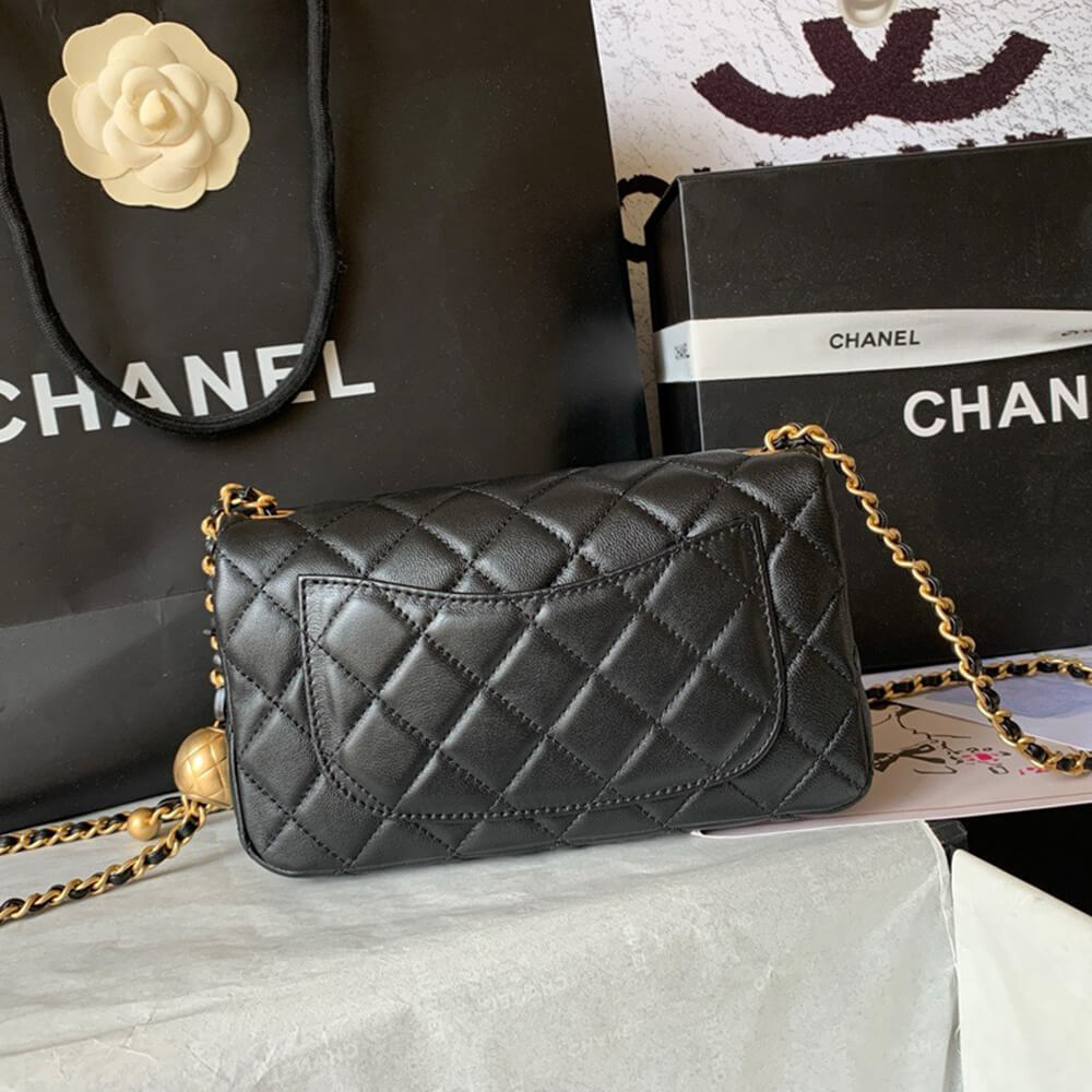 Ch**el Pearl Crush Mini Rectangular Flap