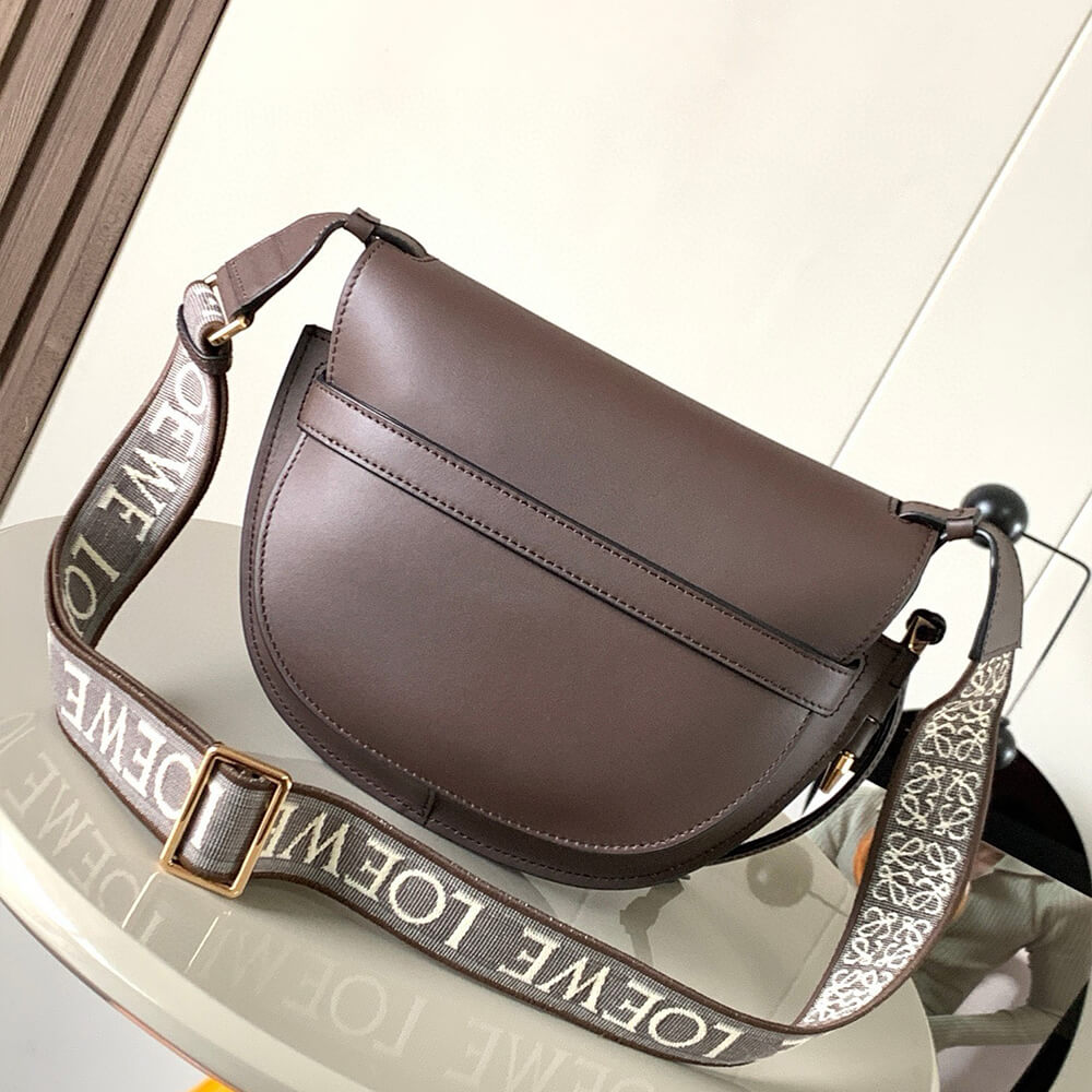L0ew* Small Gate bag in soft calfskin and jacquard