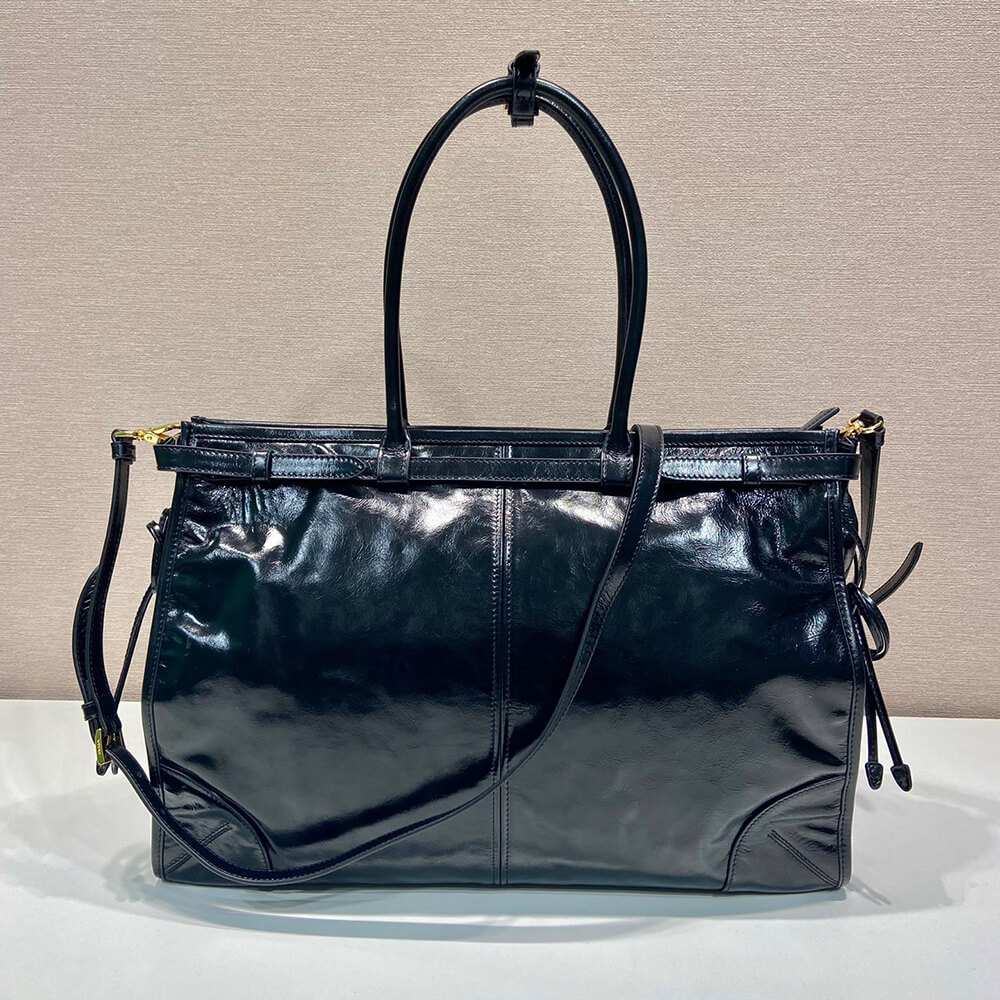 Pra*a Extra large leather handbag(high-end grade)