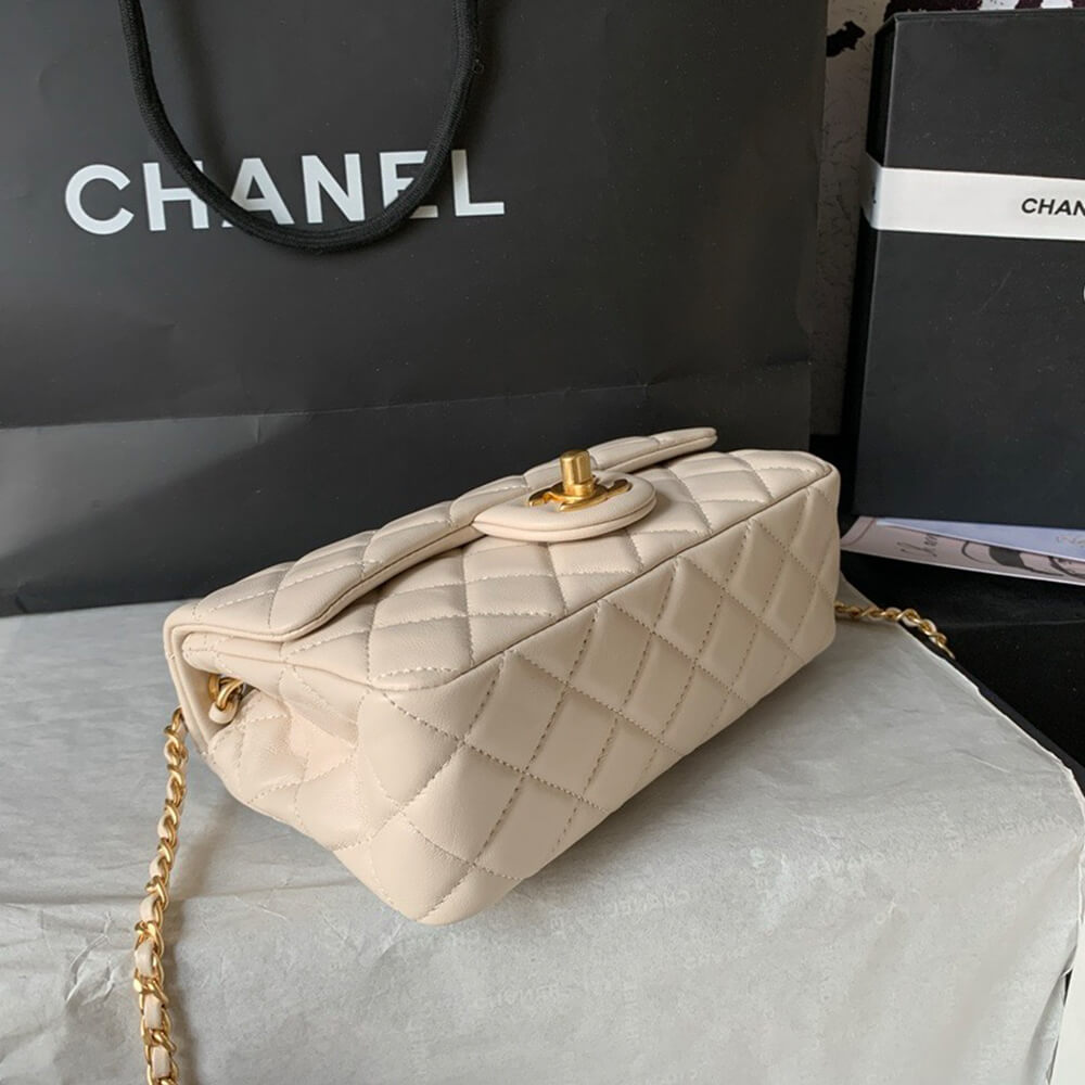 Ch**el Pearl Crush Mini Rectangular Flap