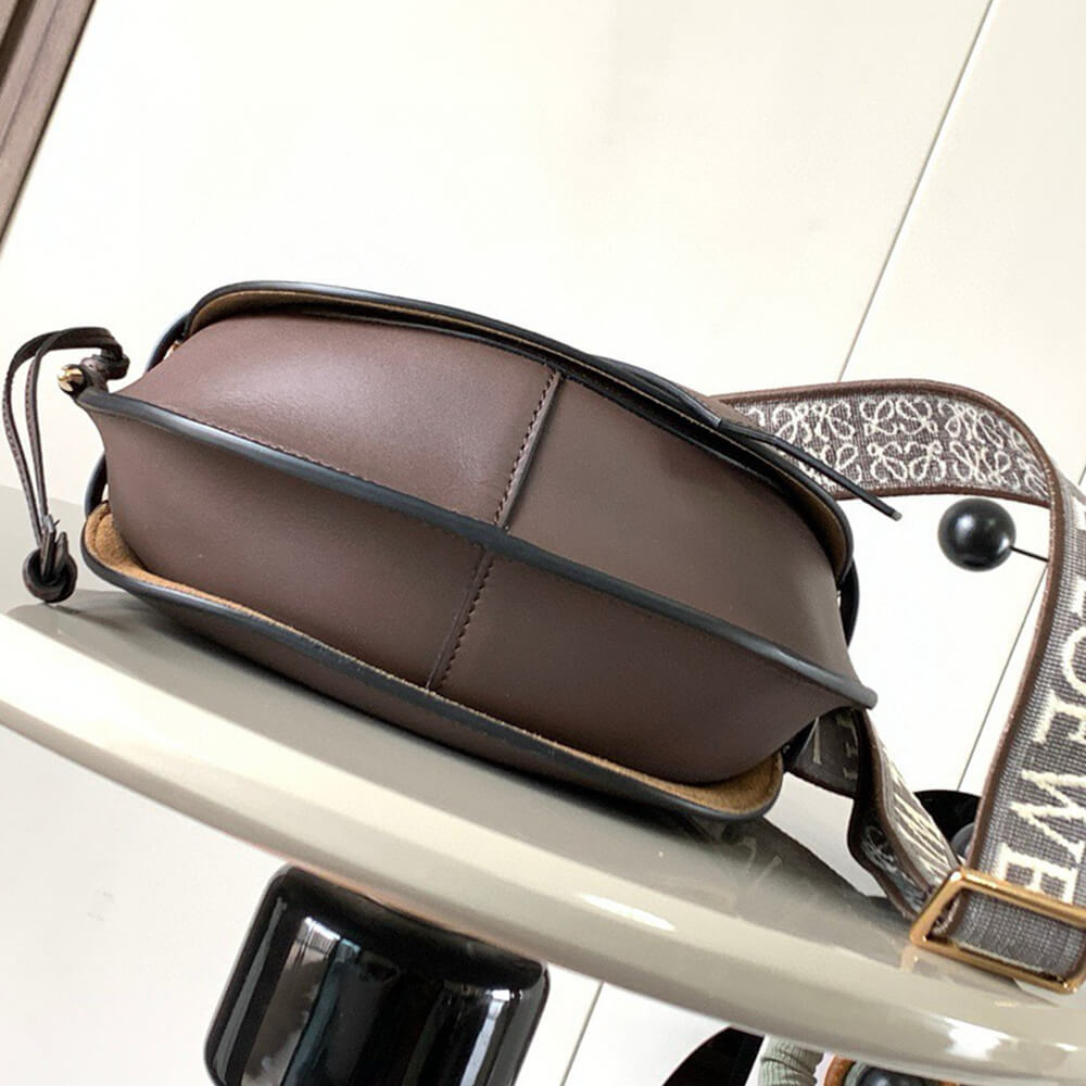 L0ew* Small Gate bag in soft calfskin and jacquard