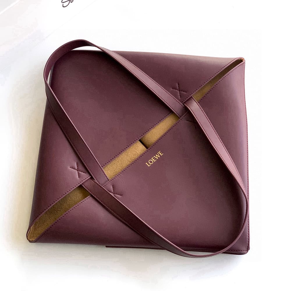 L0ew* XL Puzzle Fold tote in shiny calfskin(HIGH-END GRADE)