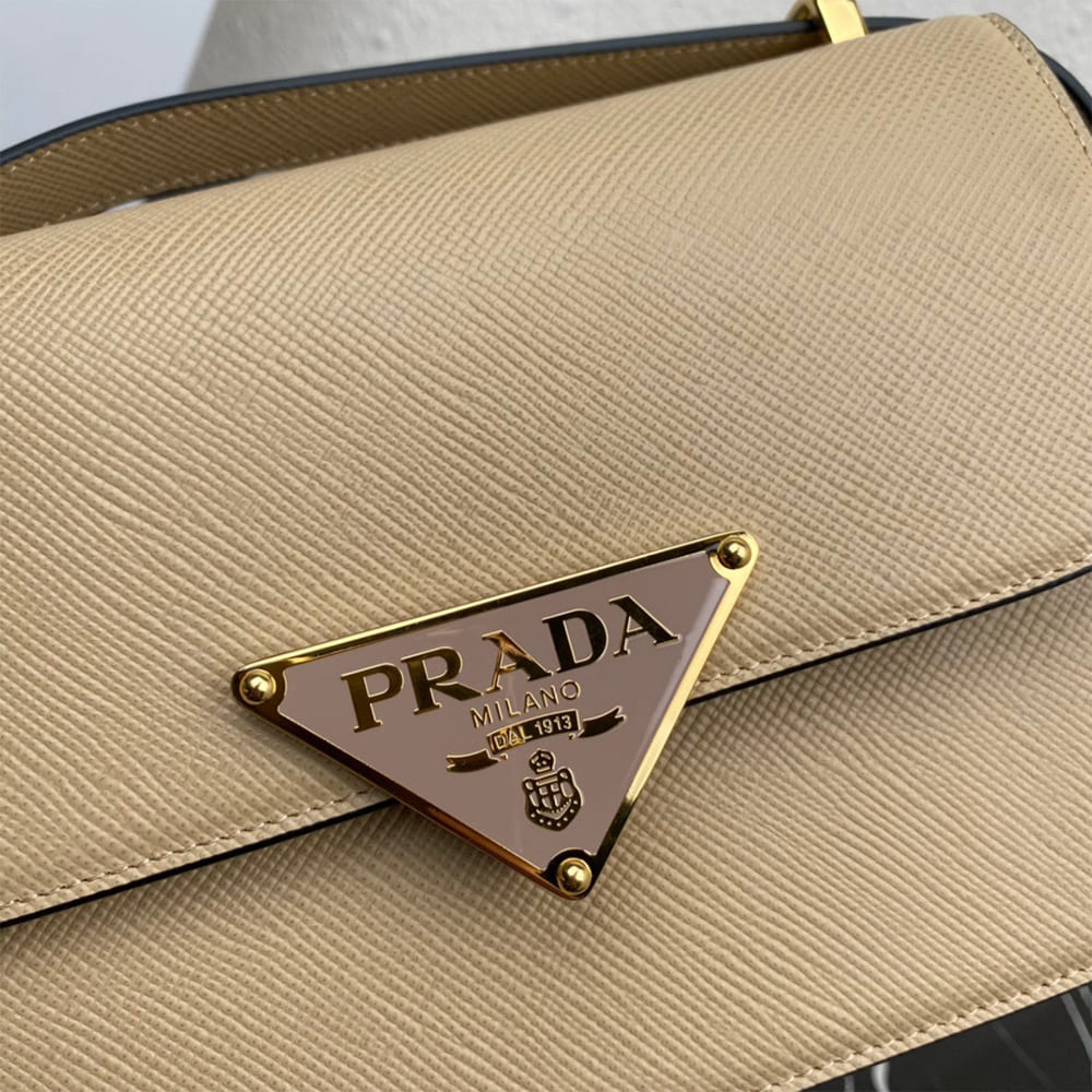 Pra*a Saffiano leather flap shoulder bag(HIGH-END GRADE)