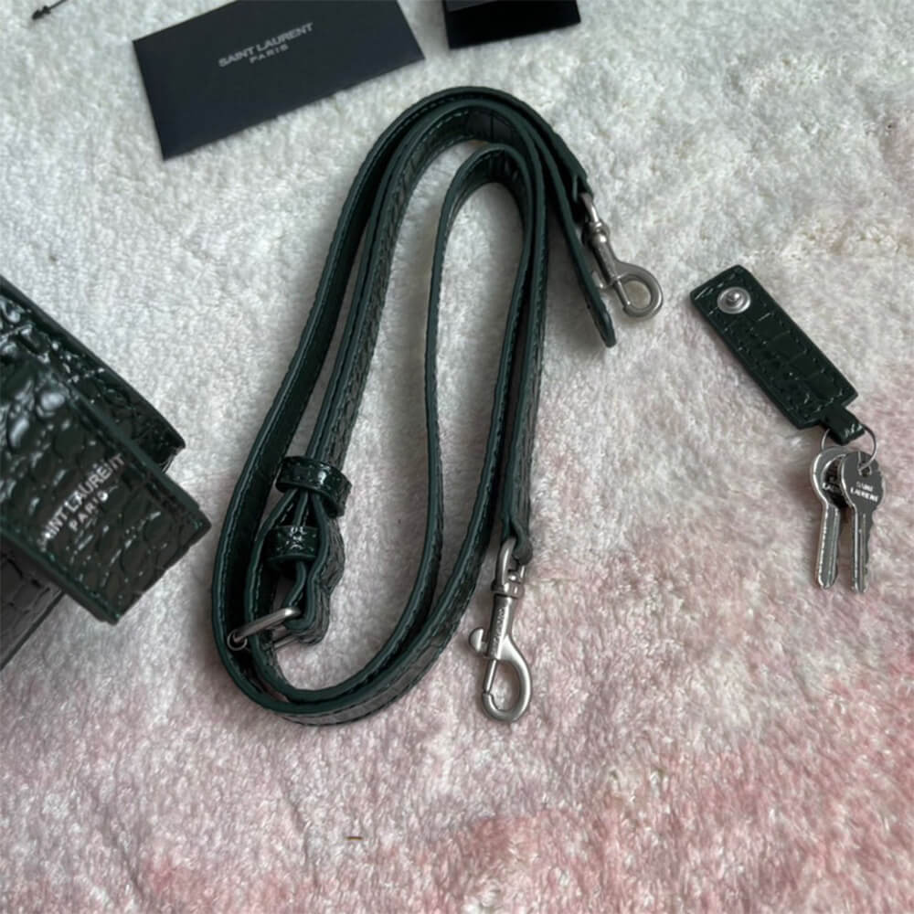 Y51 SAC DE JOUR NANO IN EMBOSSED CROCODILE SHINY LEATHER