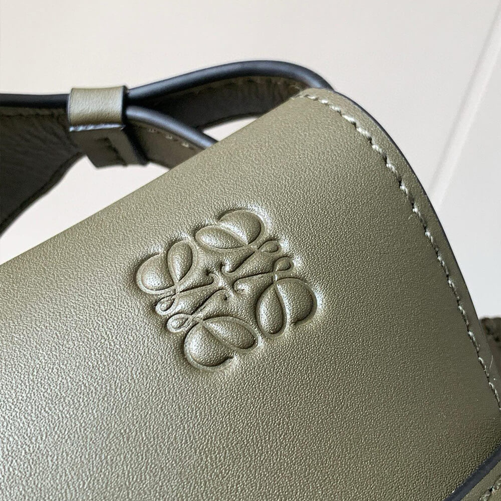 L0ew* Small Gate bag in soft calfskin and jacquard