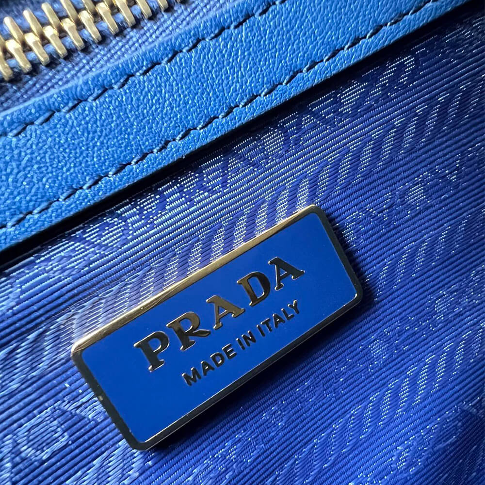 Small Pra*a Symbole jacquard fabric handbag