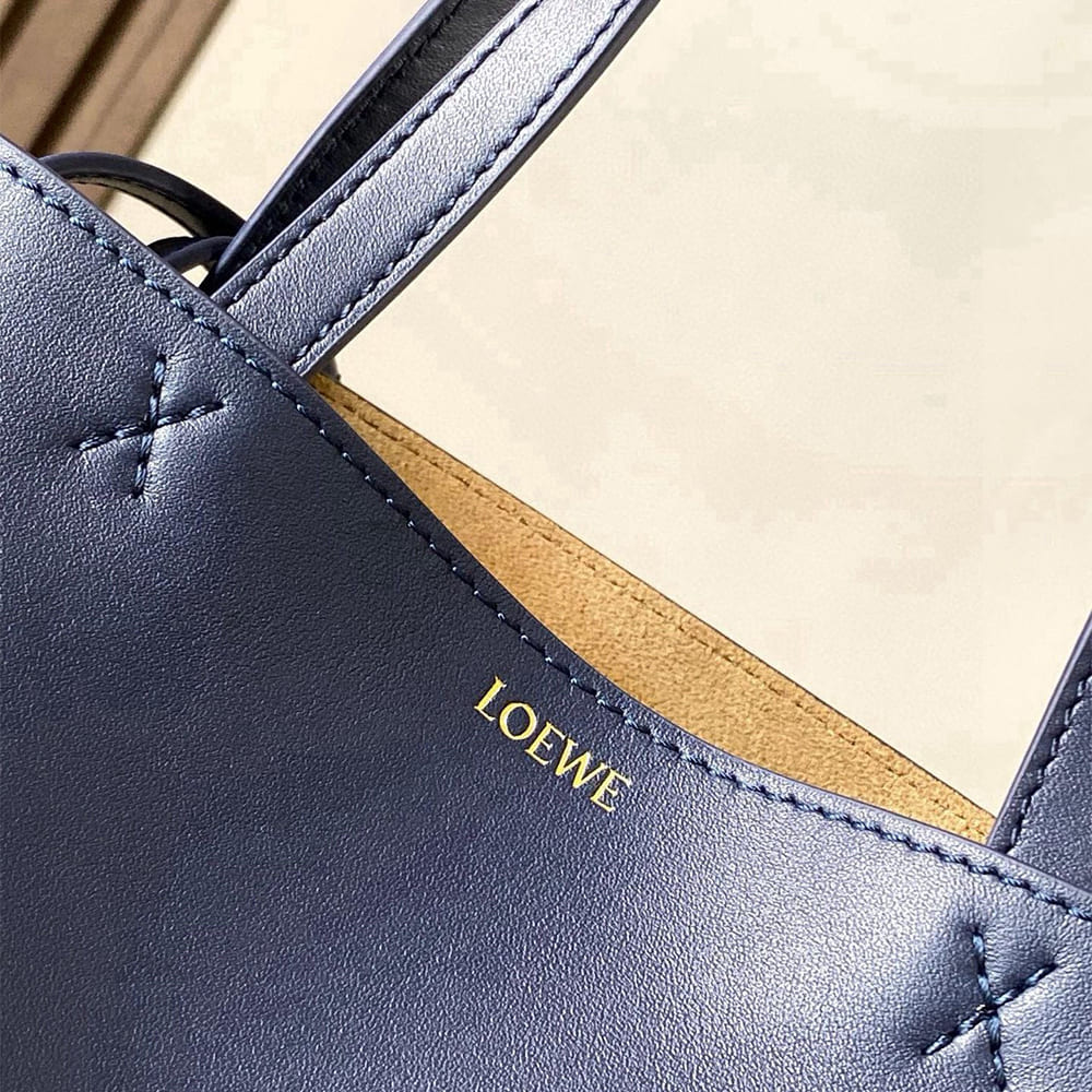 L0ew* Mini Puzzle Fold tote in shiny calfskin(HIGH-END GRADE)