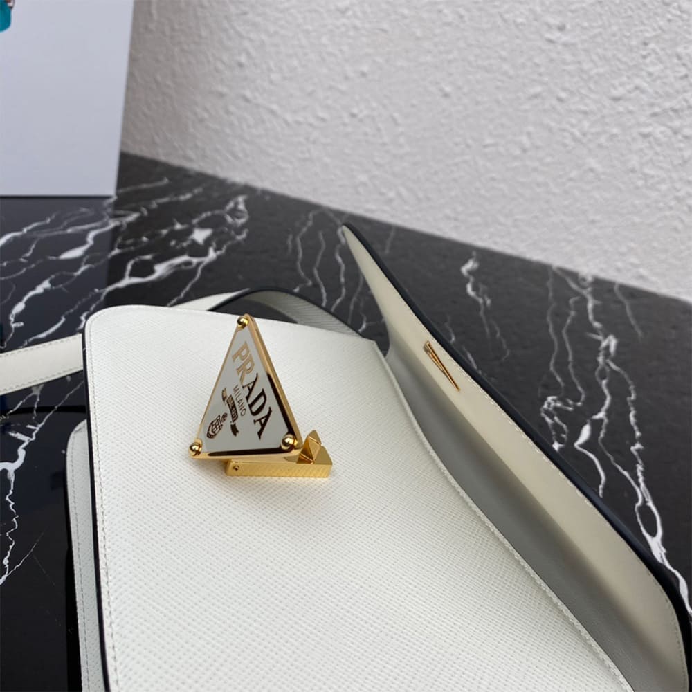 Pra*a Saffiano leather flap shoulder bag(HIGH-END GRADE)