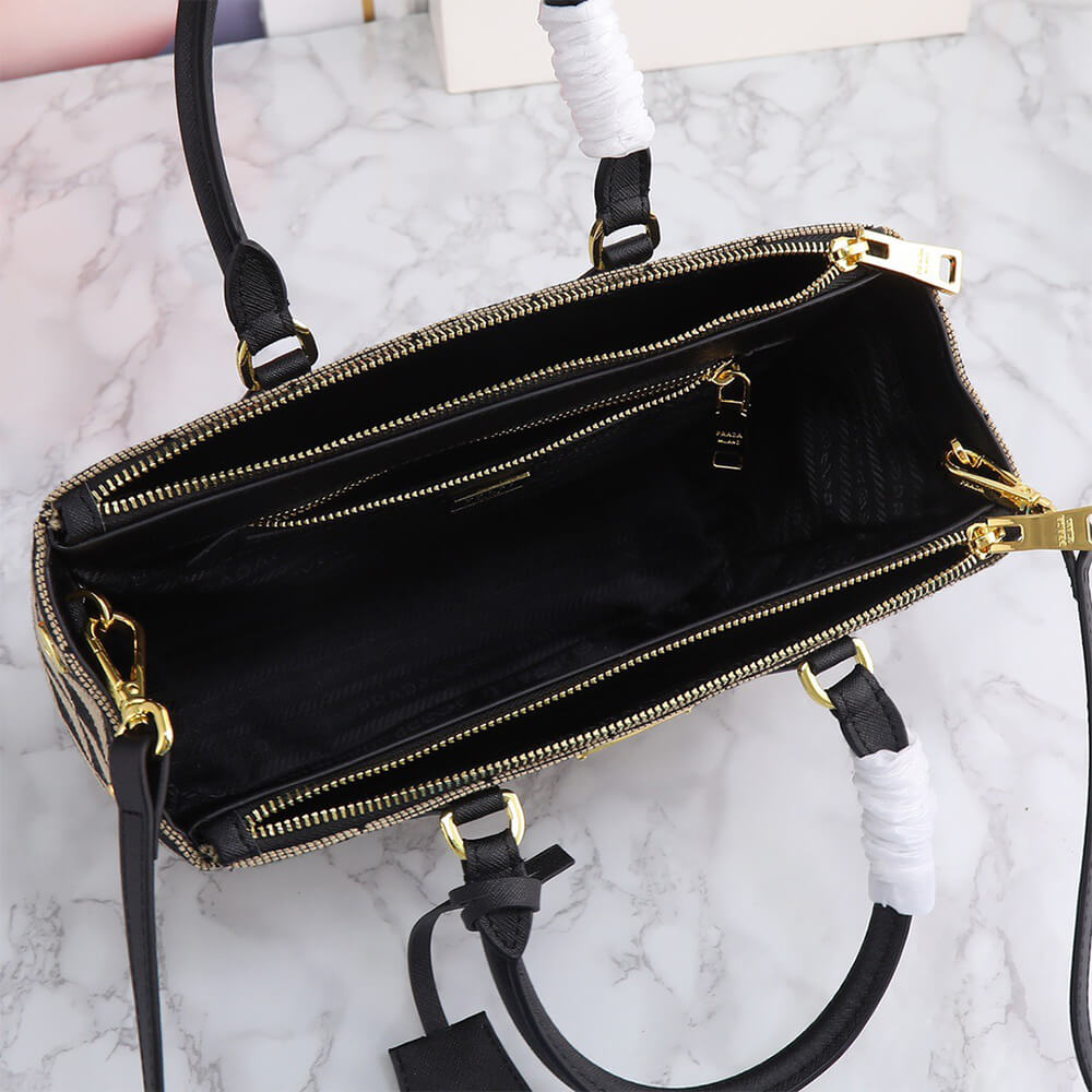 Small Pra*a Galleria embroidered fabric bag